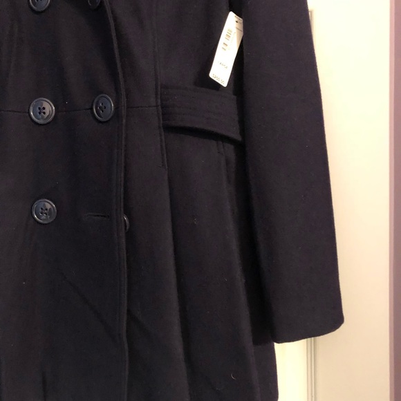 NWT Worthington Elegant Dark Grape Wool Peacoat, L - Picture 3 of 5